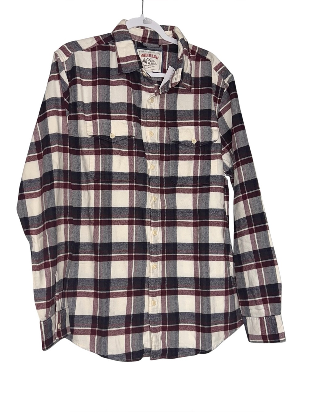 American Eagle Outfitters Men's Plaid Button-Down Shirt Large Tall